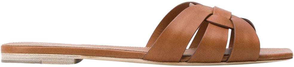 Saint Laurent Sandals Leather Brown Bruin