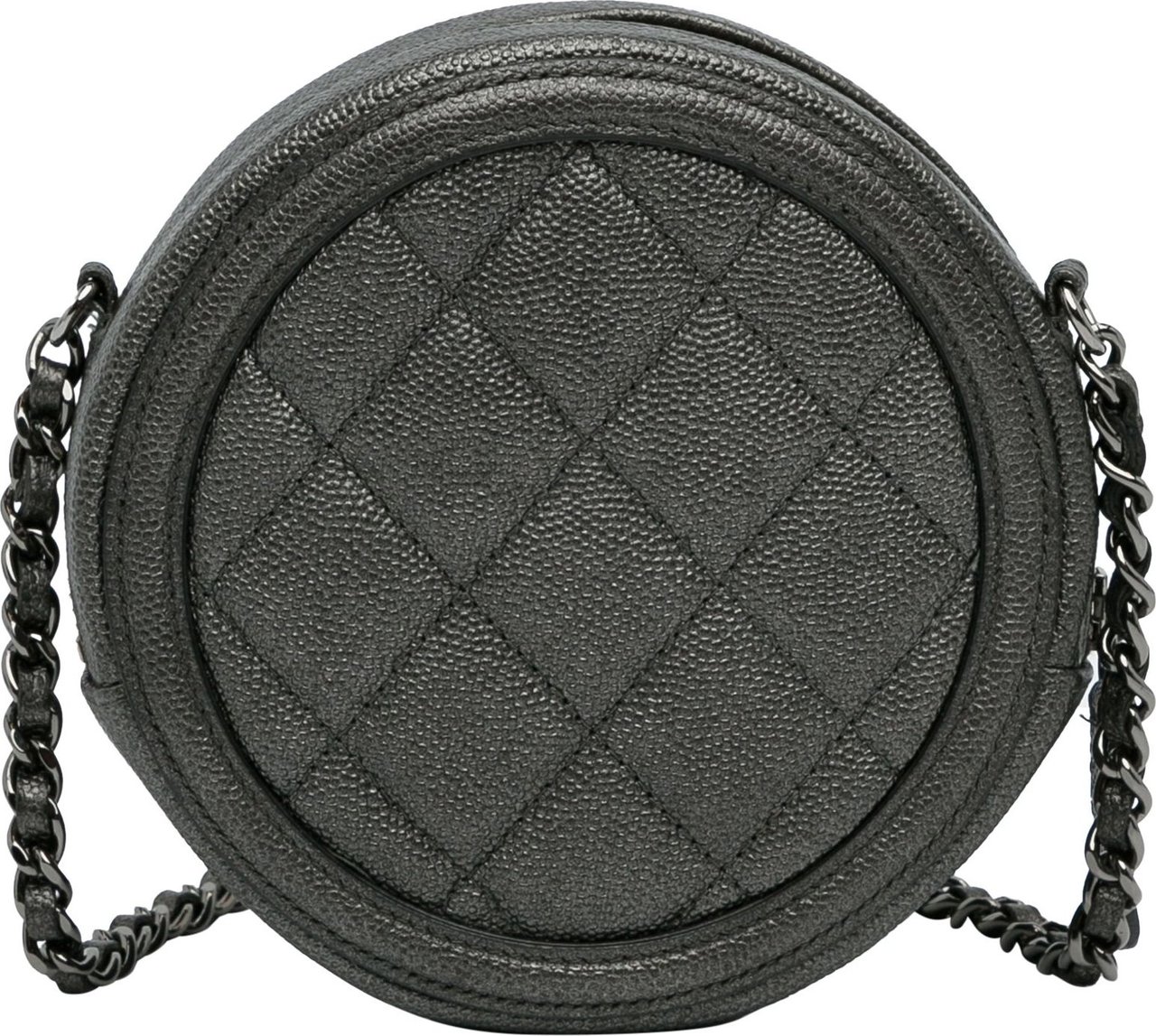 Chanel Caviar CC Filigree Crossbody Bag Grijs