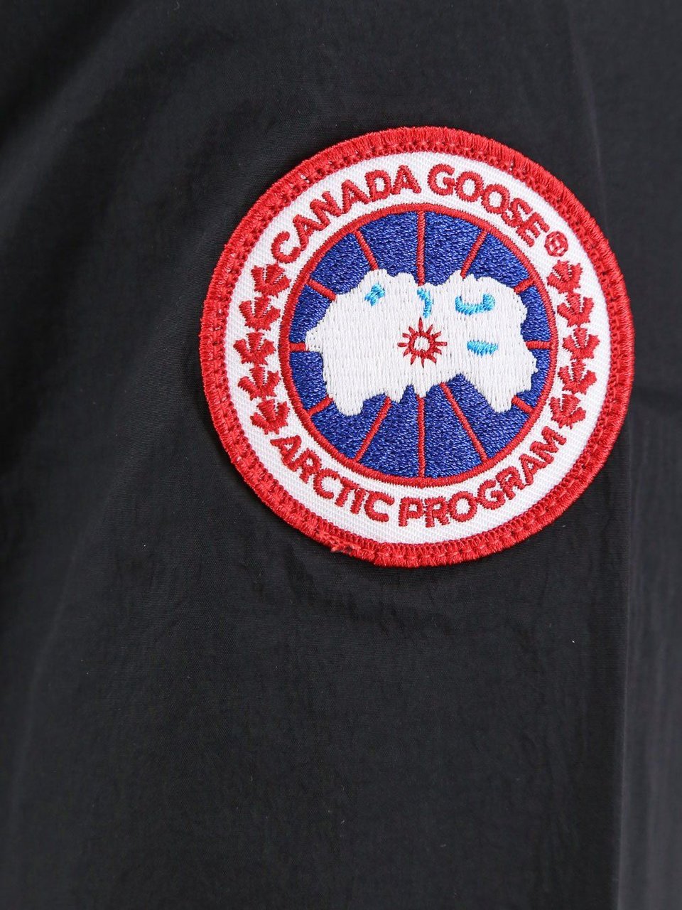 Canada Goose Nylon jacket with logo patch Zwart