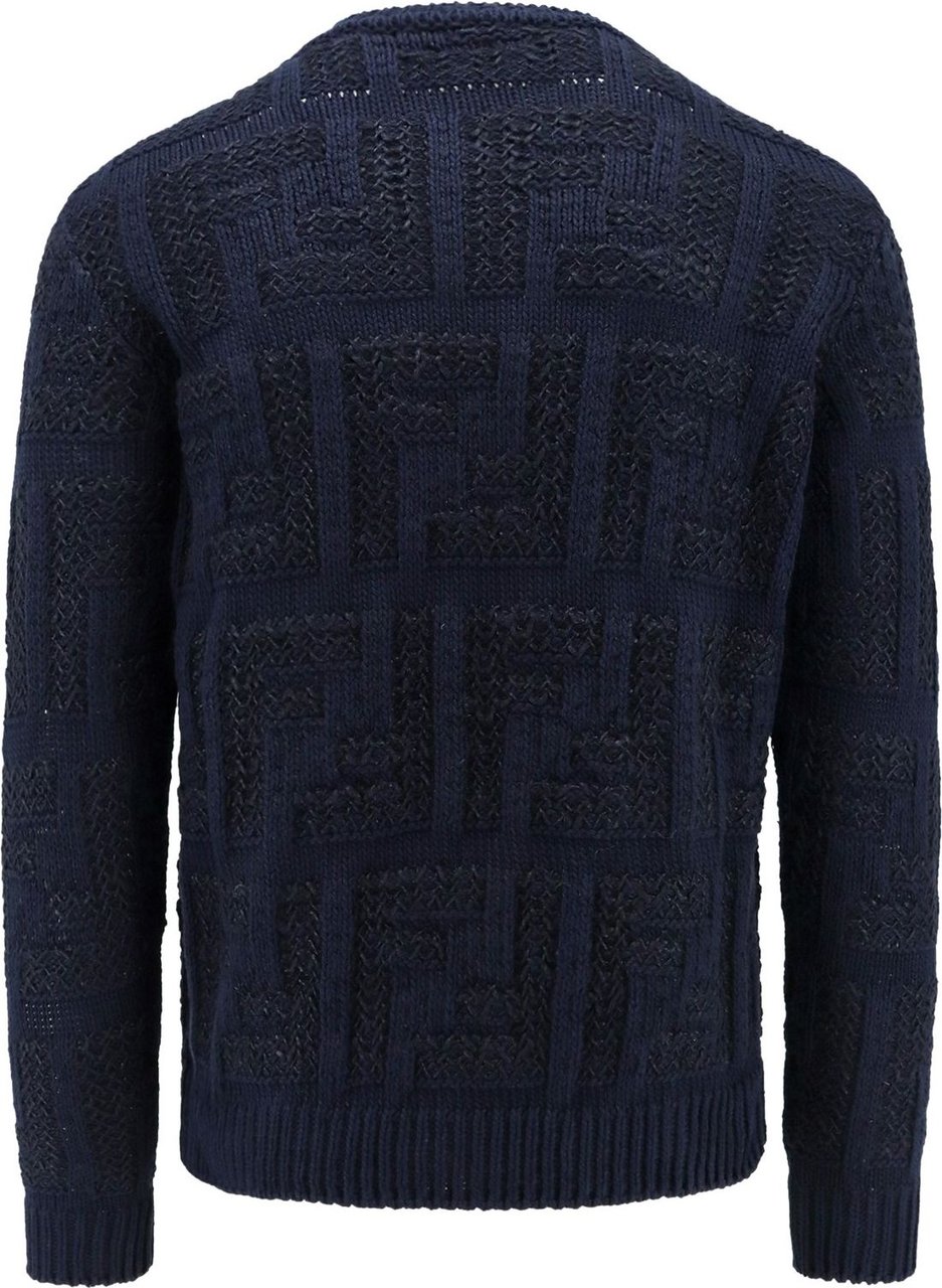 Fendi Cotton sweater with FF motif Zwart