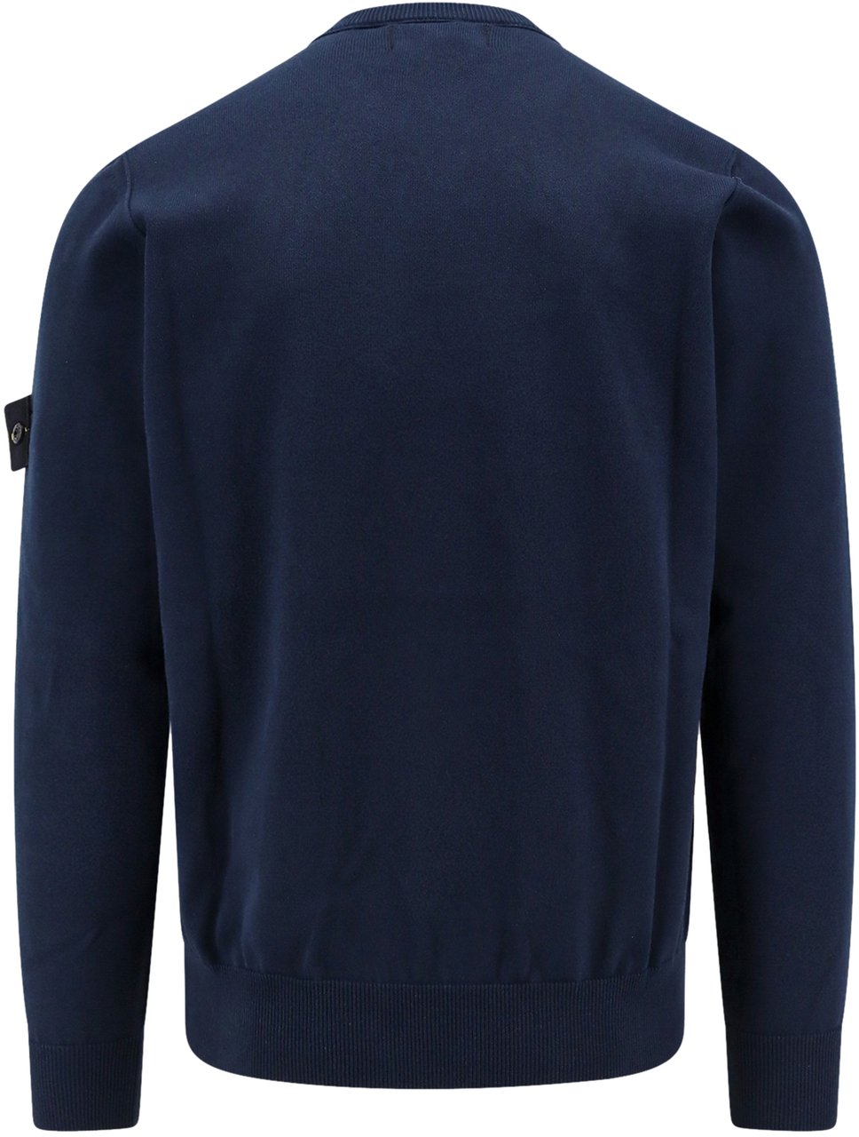 Stone Island Organic cotton sweater with logo patch Blauw