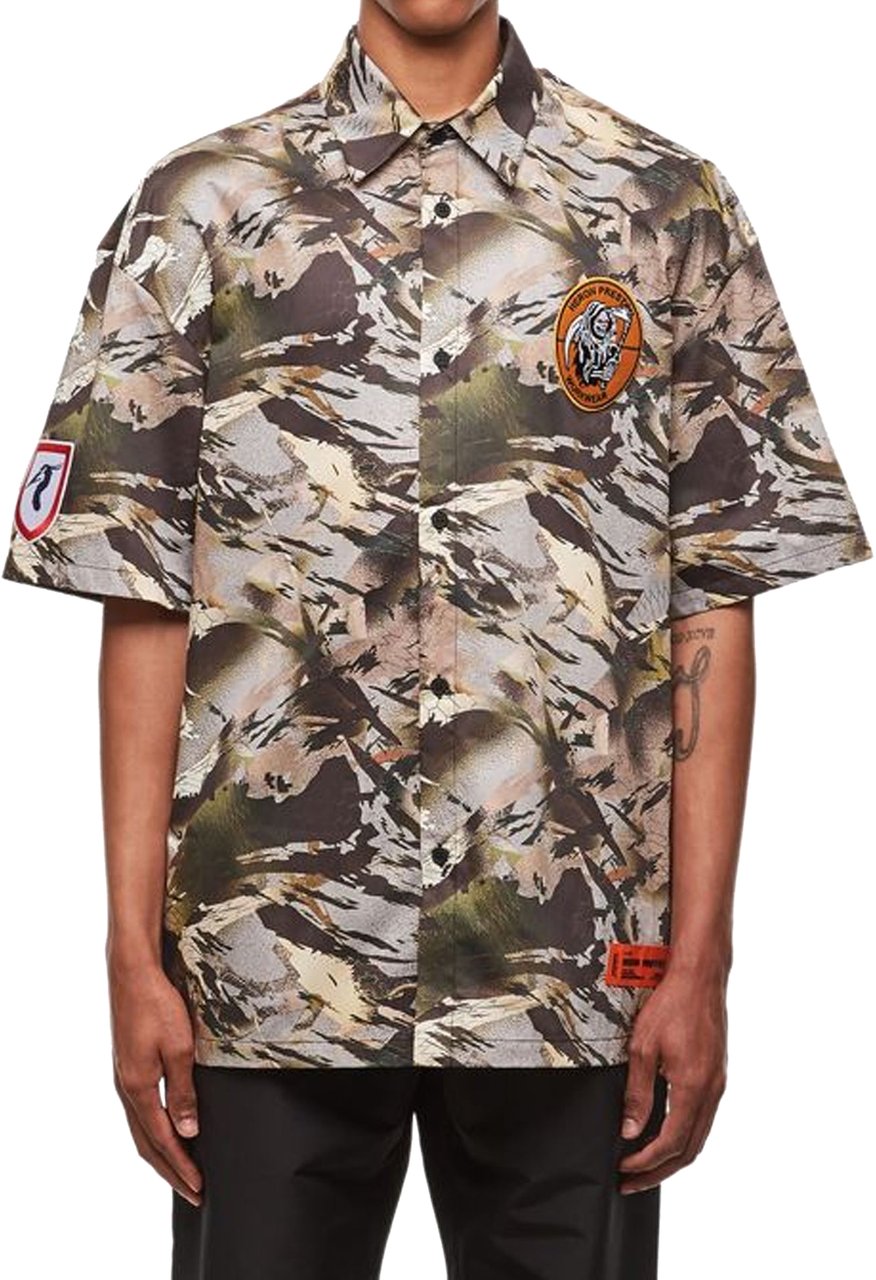 Heron Preston Heron Preston Camouflage Popline Shirt Groen