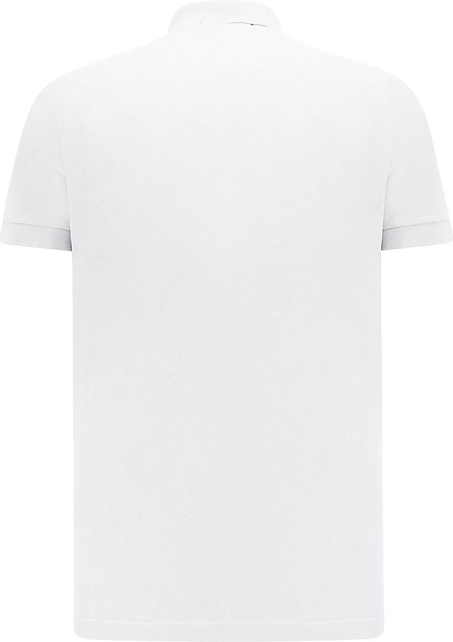 Stone Island Stretch organic cotton polo shirt with frontal logo Wit