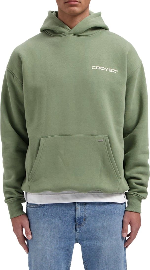 Croyez croyez family owned business hoodie - washed olive Groen