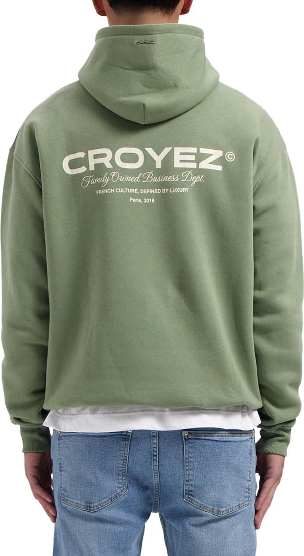 Croyez croyez family owned business hoodie - washed olive Groen