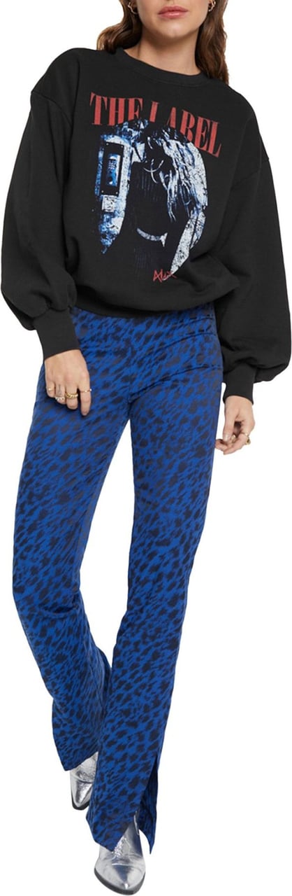 ALIX Sketchy animal flared pantalons kobalt Blauw