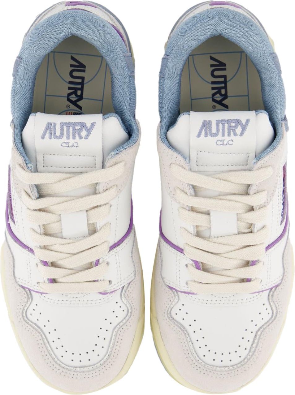 Autry Dames CLC Sneaker Wit/Paars/Blauw Wit