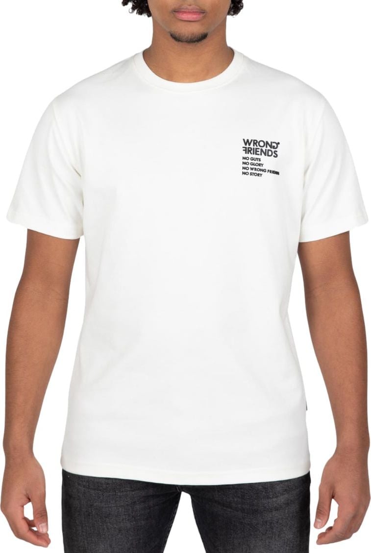 Wrong Friends NO GUTS NO GLORY T-SHIRT 2.0 - COCONUT WHITE Wit
