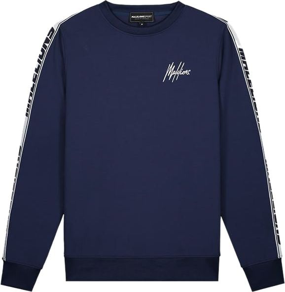 Malelions Malelions Sport React Tape Sweater - Navy/White Blauw