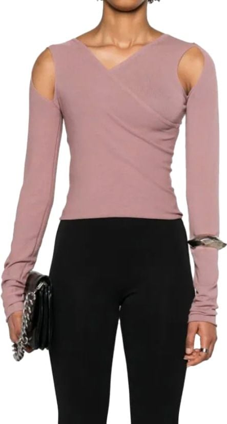 Rick Owens Cropped Banana Top Dusty Pink Roze