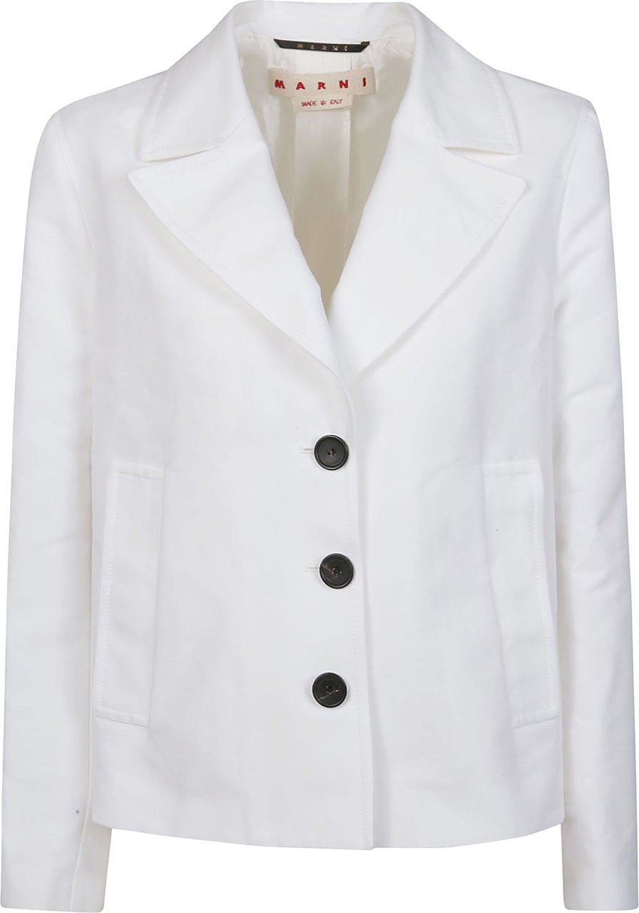 Marni Single Breasted Jacket White Wit