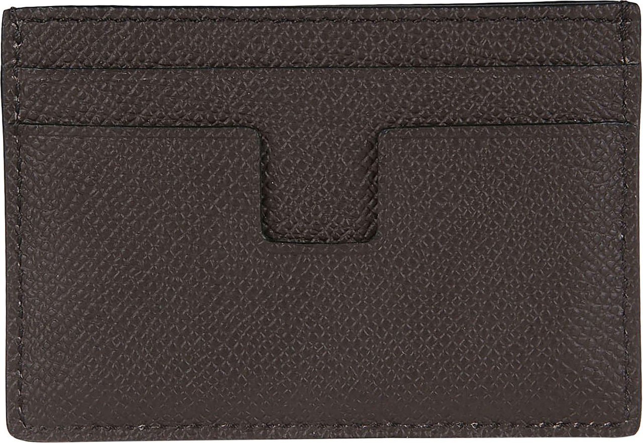Tom Ford Logo Plaque Classic Credit Card Holder Brown Bruin