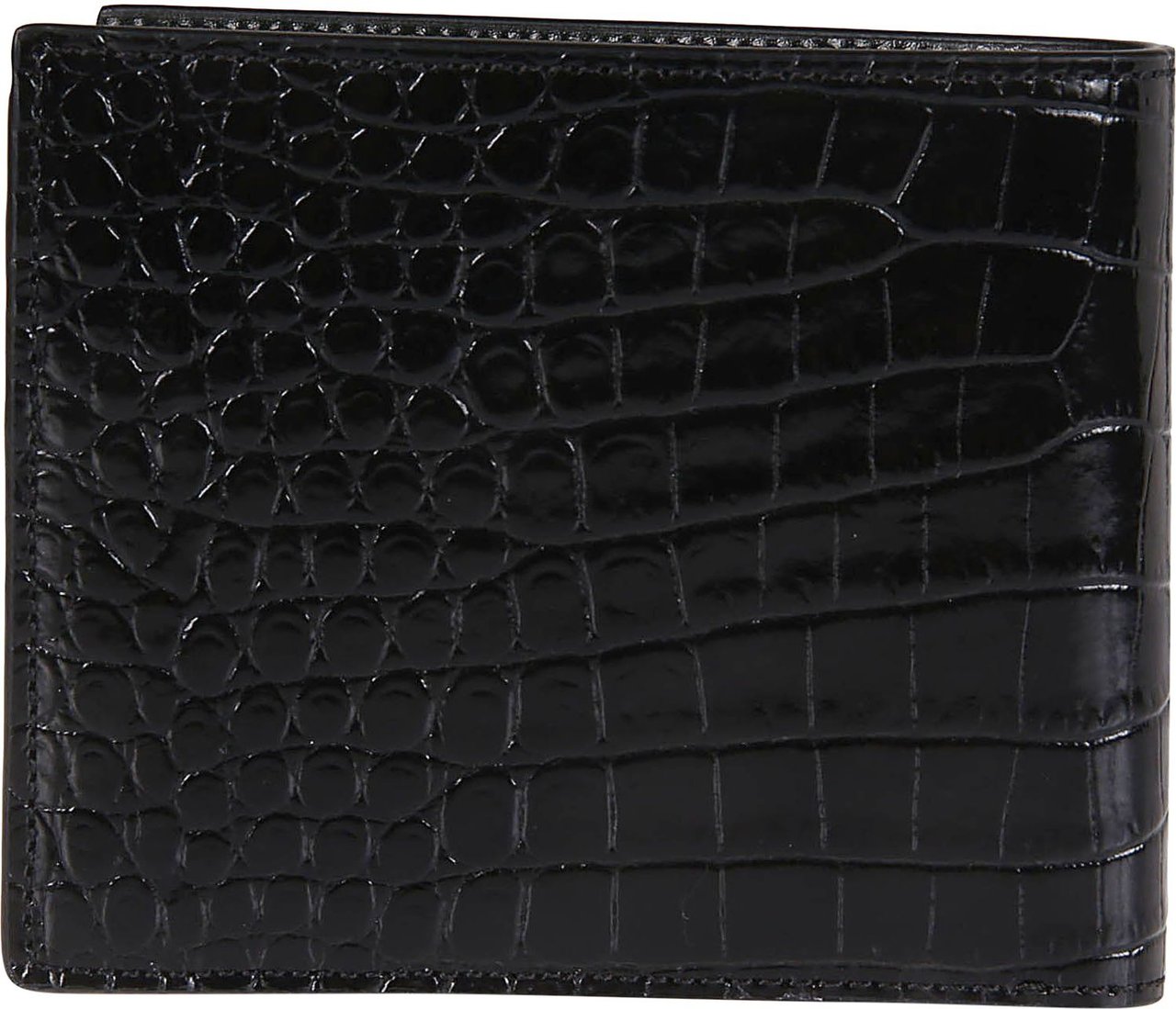 Tom Ford Printed Alligator Classic Bifold Wallet Black Zwart