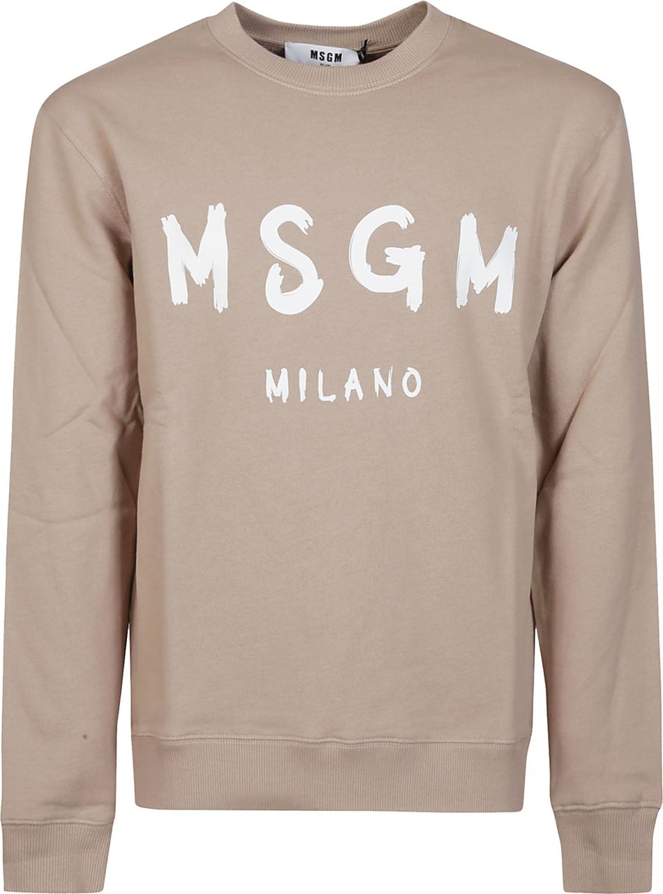 MSGM Logo Print Sweatshirt Brown Bruin