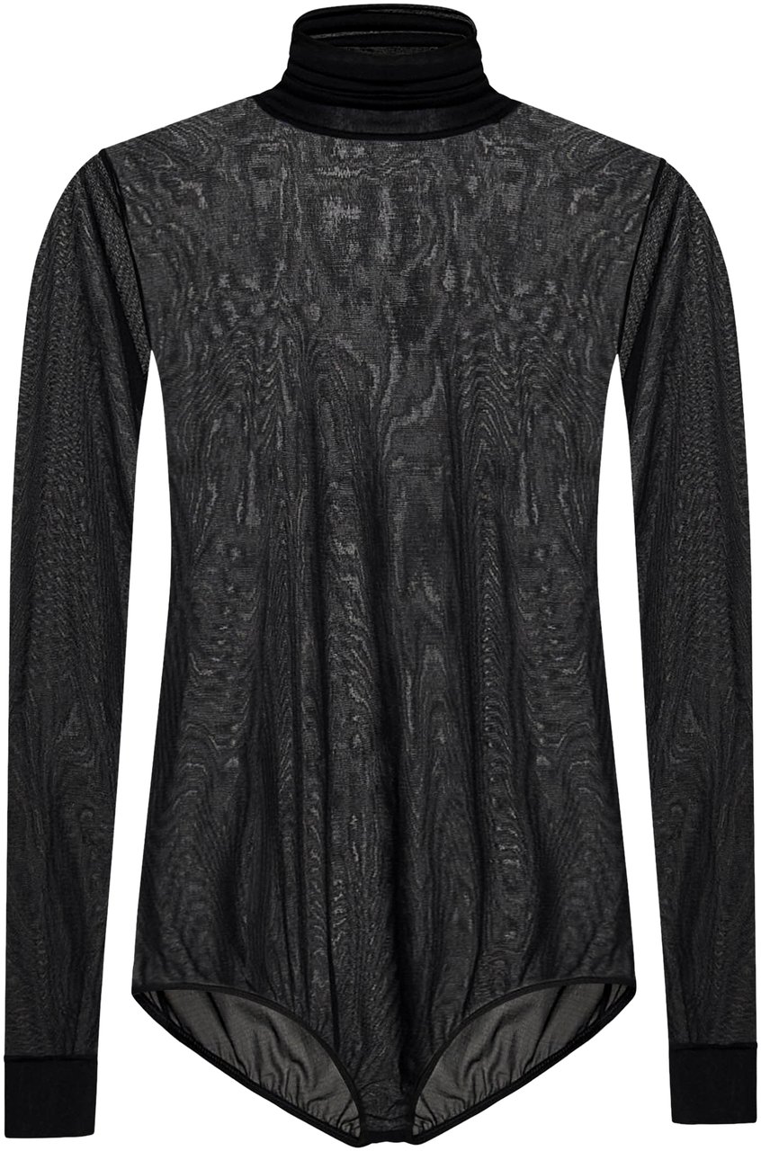 Maison Margiela Longsleeve Mesh Body Top Black Zwart