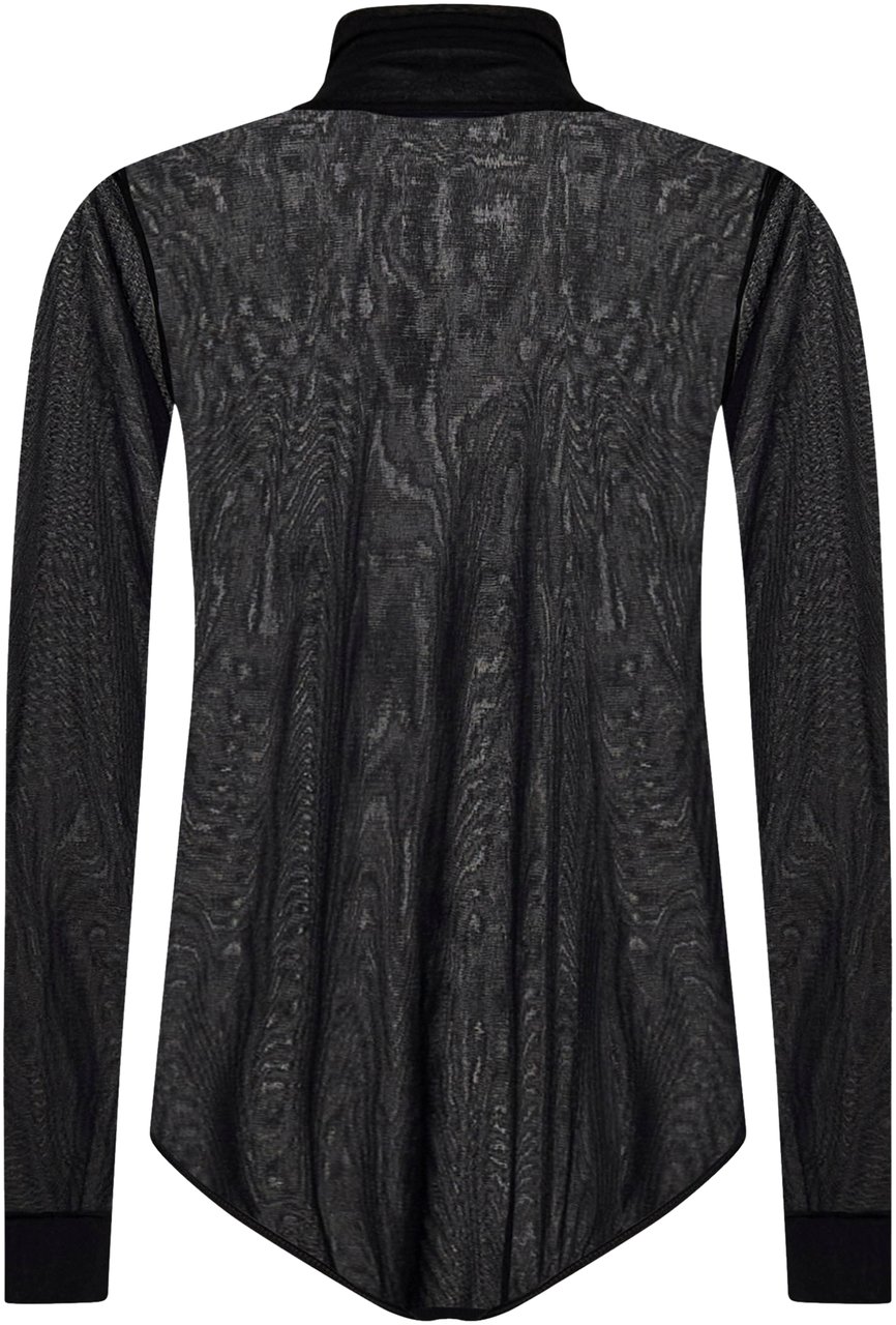 Maison Margiela Longsleeve Mesh Body Top Black Zwart