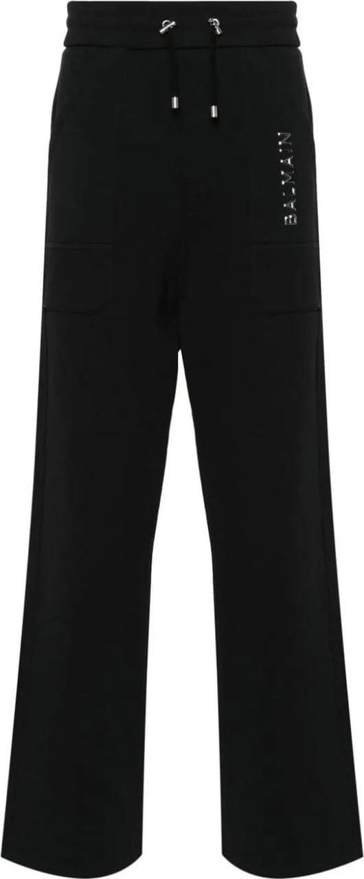Balmain wide-leg cotton track pants Zwart