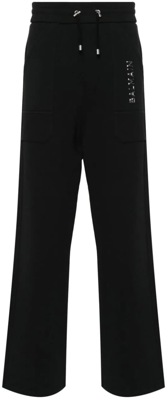 Balmain wide-leg cotton track pants Zwart