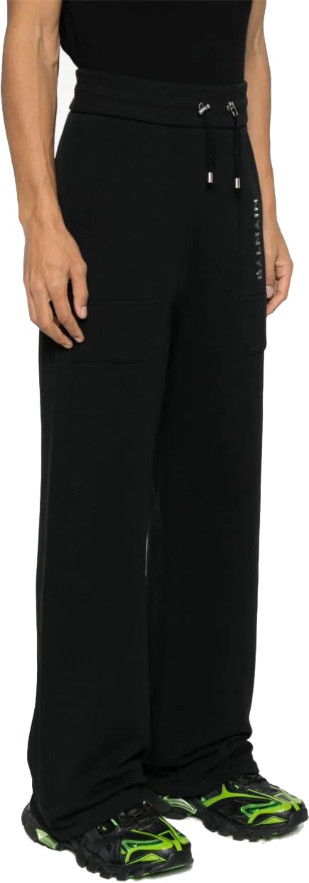 Balmain wide-leg cotton track pants Zwart