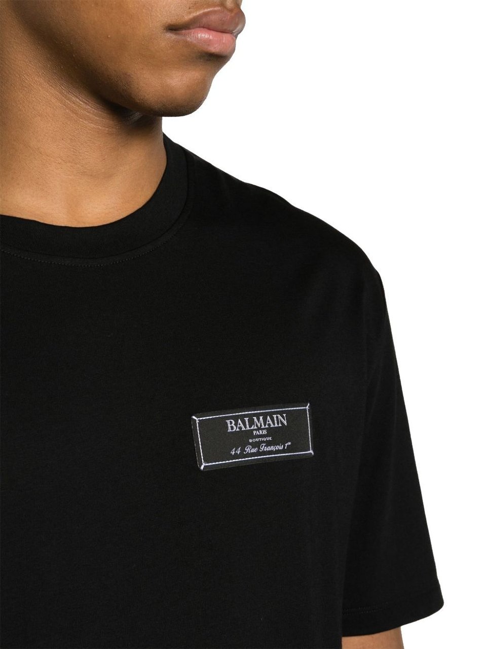 Balmain logo-appliqué cotton T-shirt Zwart