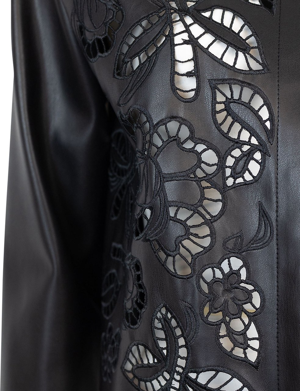 Liu Jo Jacket in faux leather with embroidery Zwart