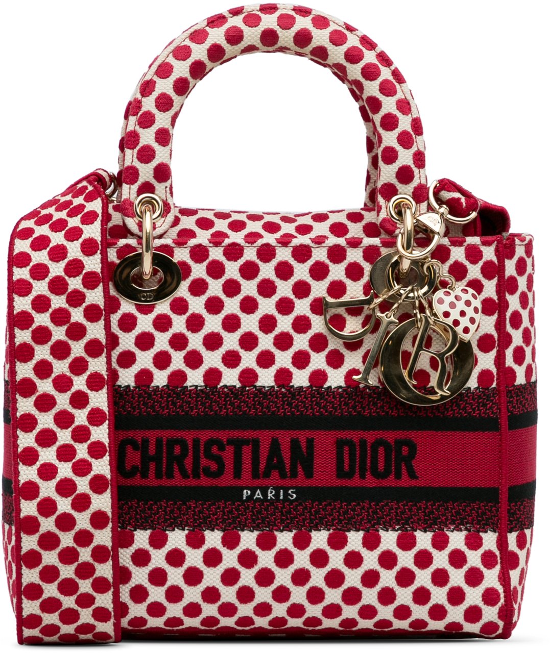 Dior Medium Embroidered Canvas DiorAmour Dots Lady D Lite Rood