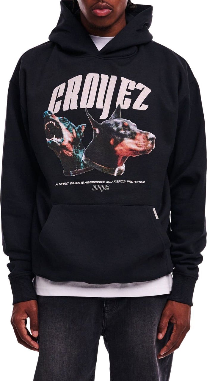 Croyez croyez fiercly protective hoodie - black Zwart