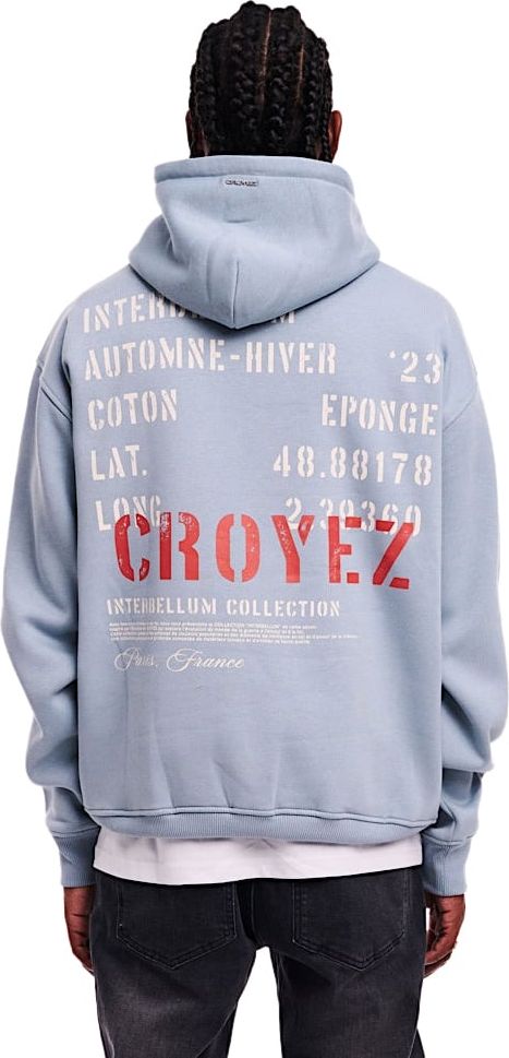 Croyez croyez interbellum hoodie - dust blue/vintage white Blauw
