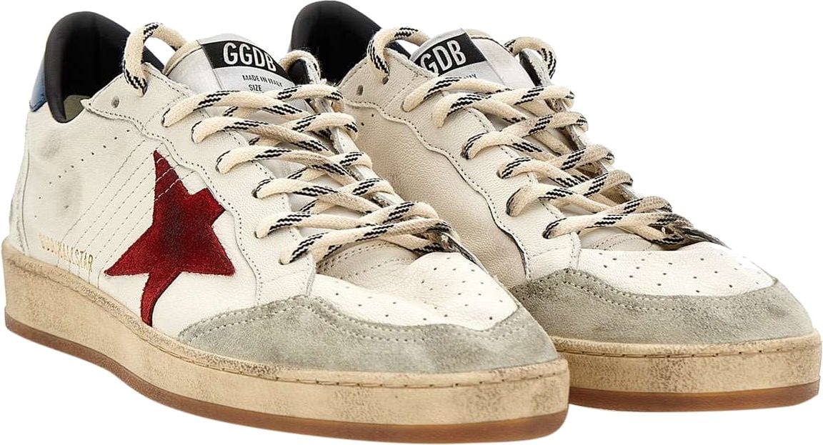 Golden Goose Heren Ball Star Sneaker Wit/Rood Wit