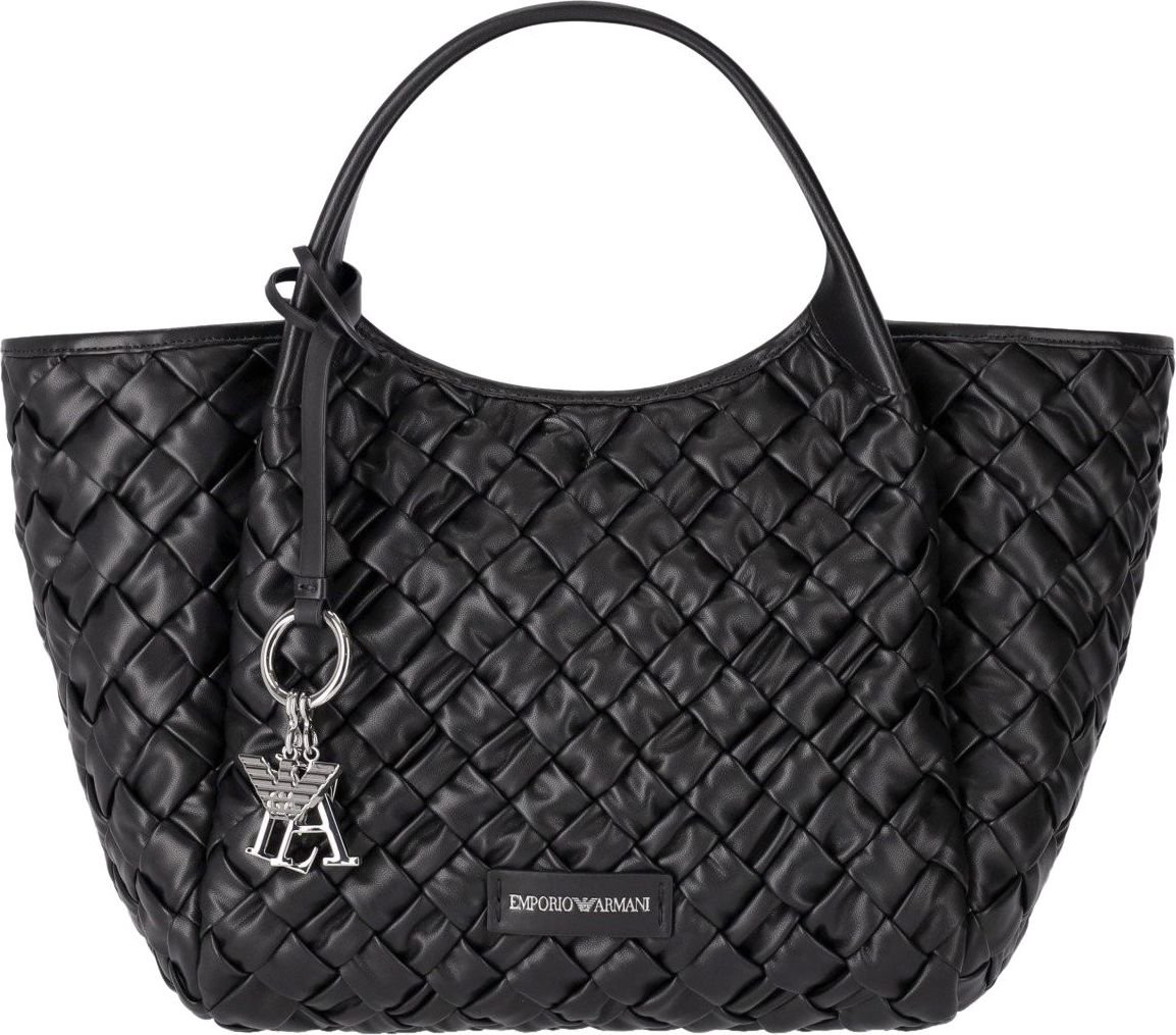 Emporio Armani Black Woven Handbag Black Zwart