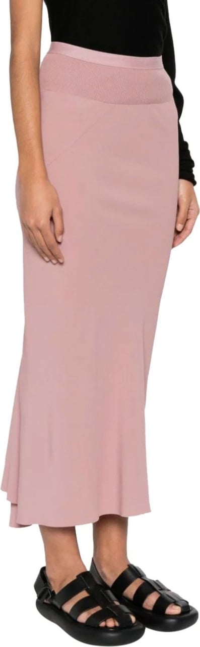 Rick Owens Calf Bias Skirt Dusty Pink Roze