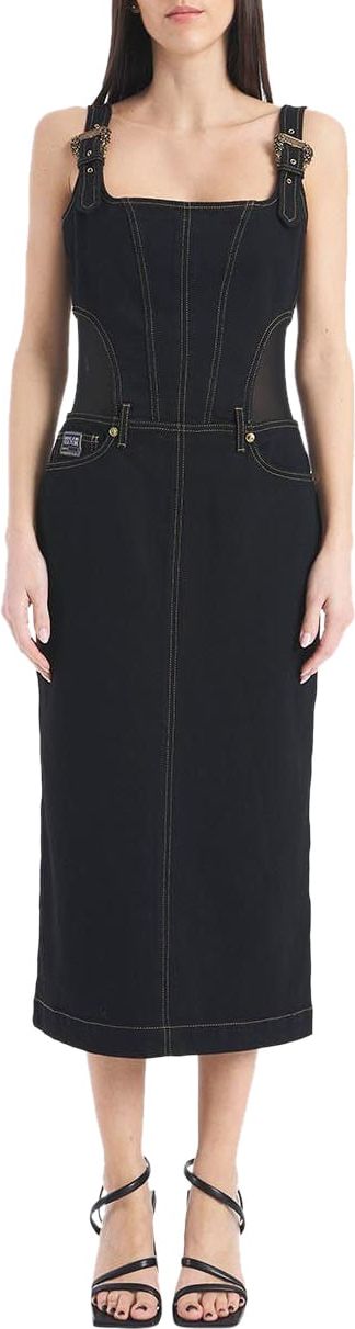 Versace Denim salopette dress Zwart