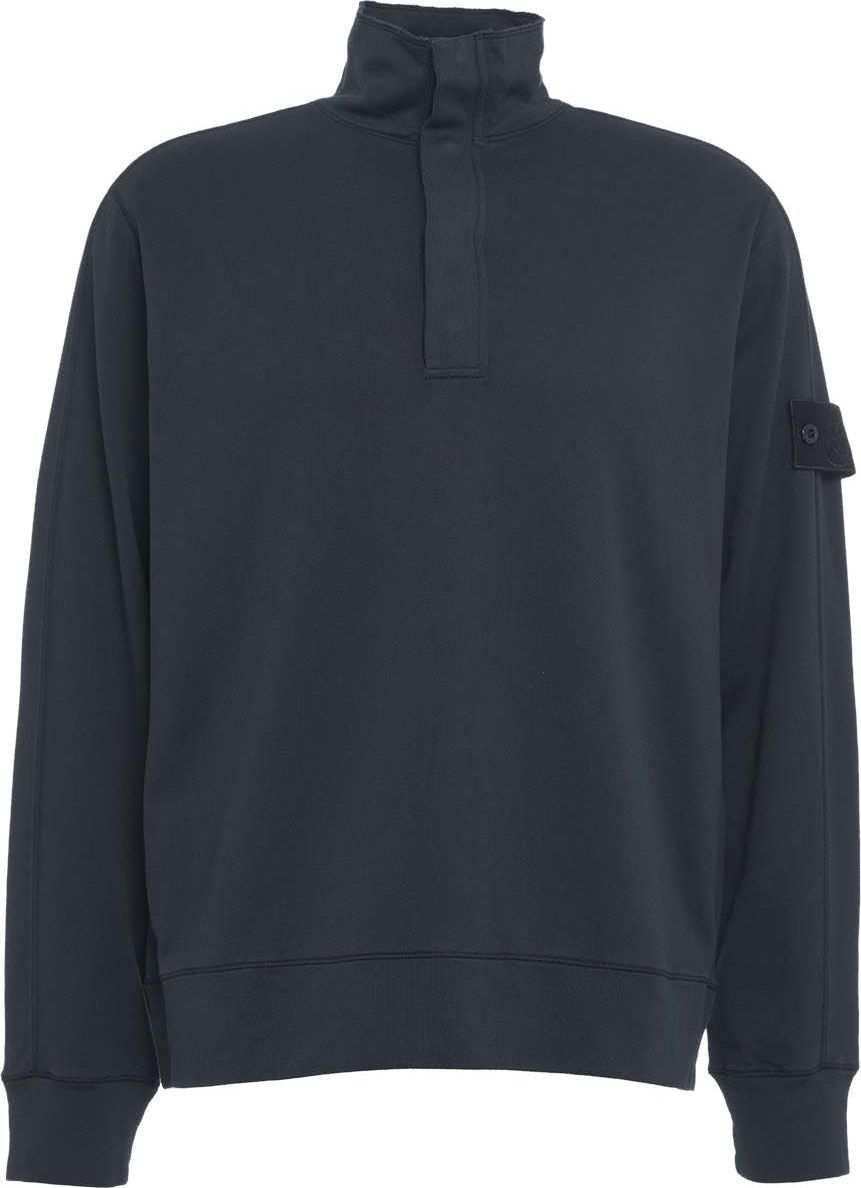 Stone Island Sweater with removable logo Blauw