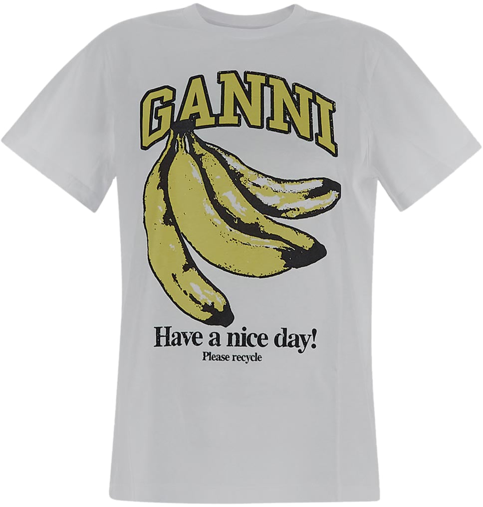 Ganni T-shirts And Polos White Wit