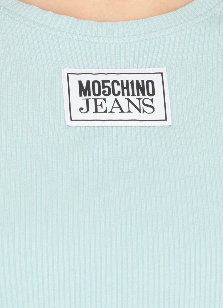 Moschino Jeans Sweaters Light Light Blue Blauw