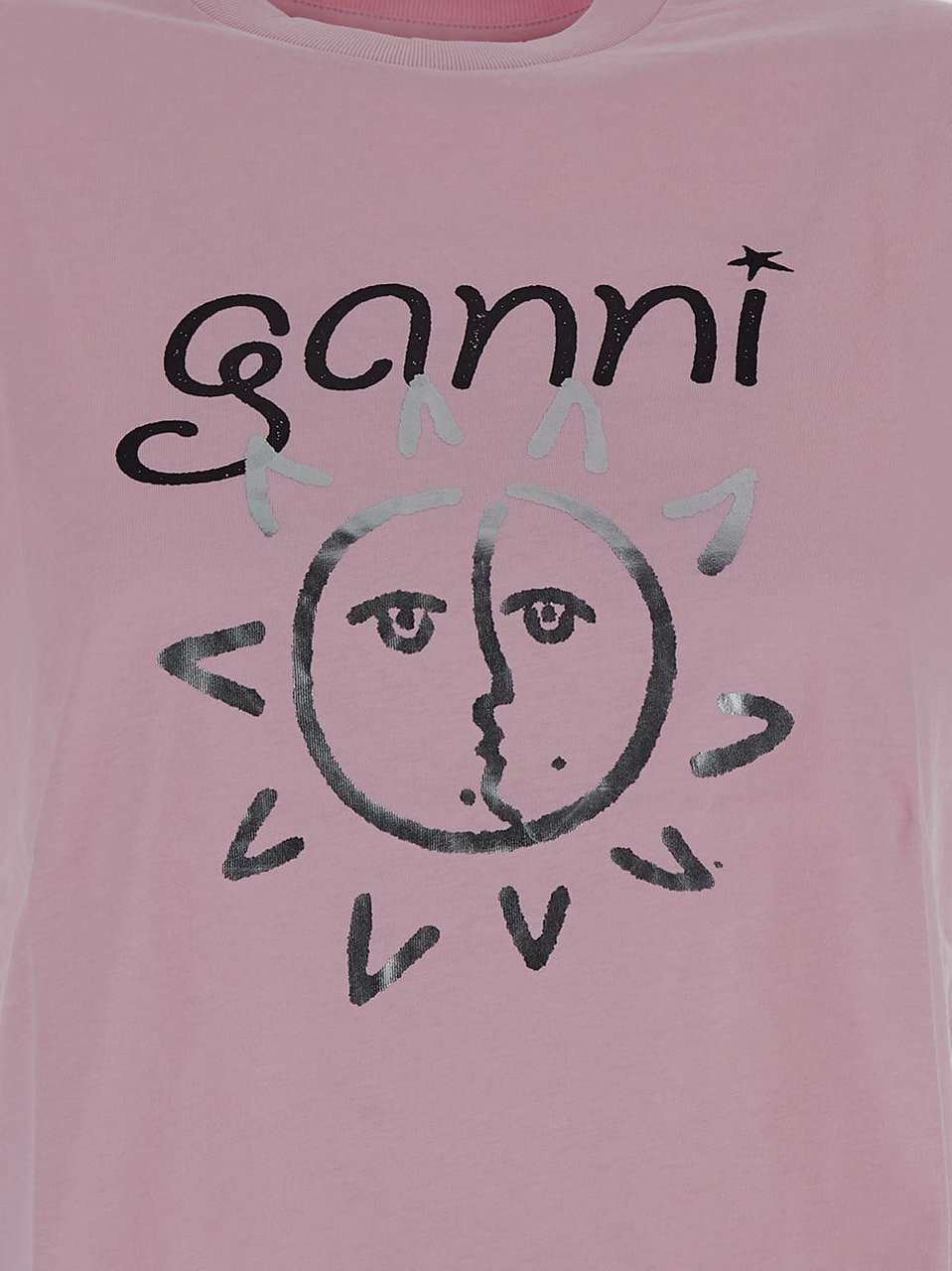 Ganni Cotton T-shirt Roze