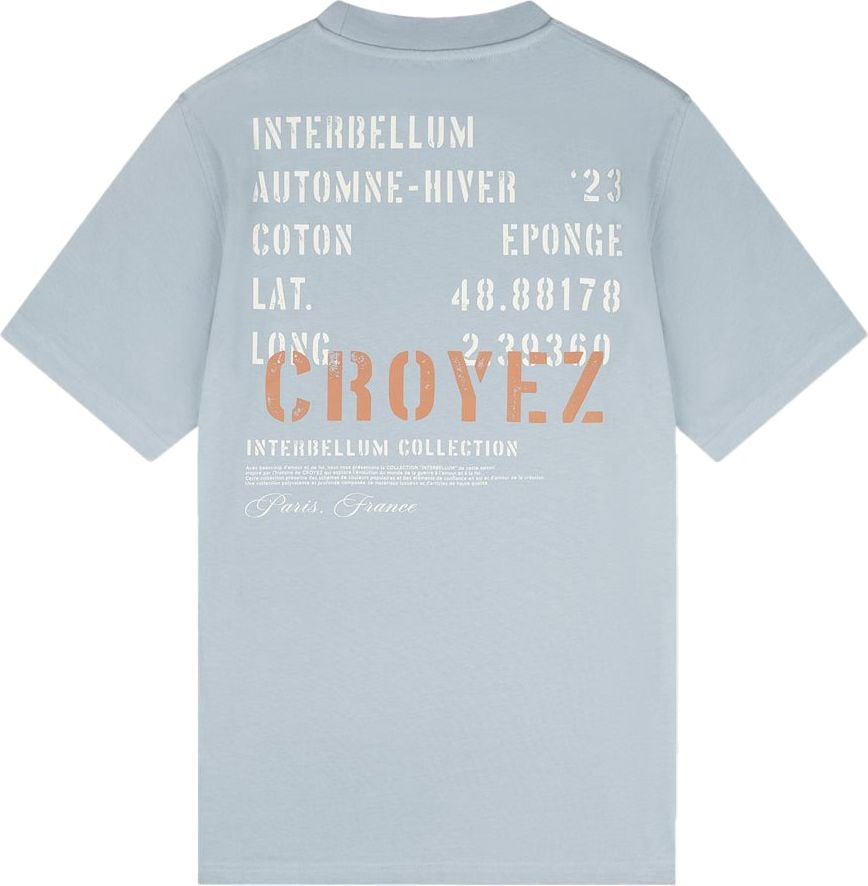 Croyez croyez interbellum t-shirt - dust blue/vintage white Blauw