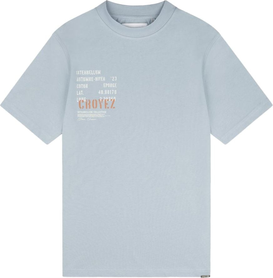 Croyez croyez interbellum t-shirt - dust blue/vintage white Blauw