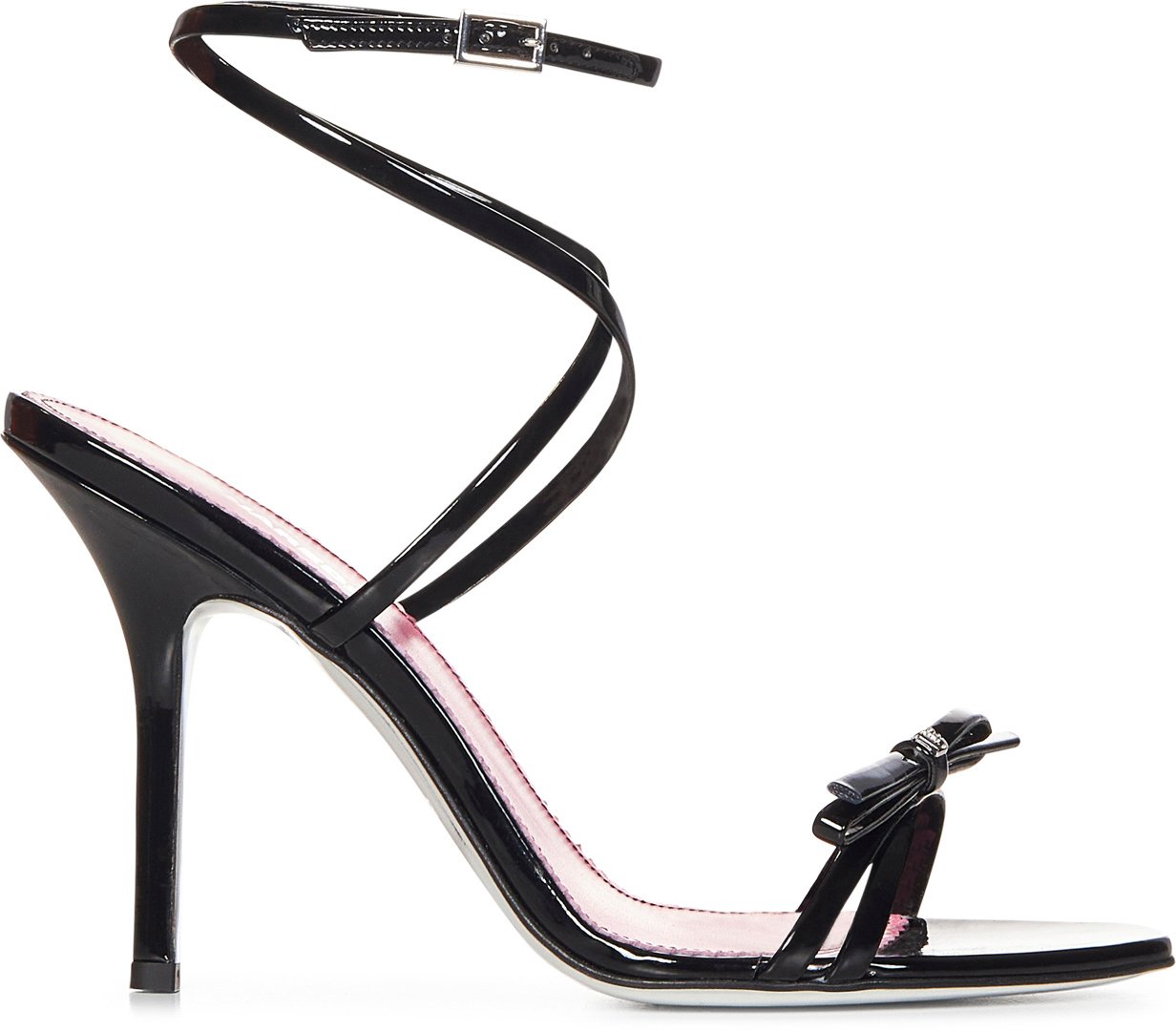 Dsquared2 Glossy Black Heeled Sandal Black Zwart