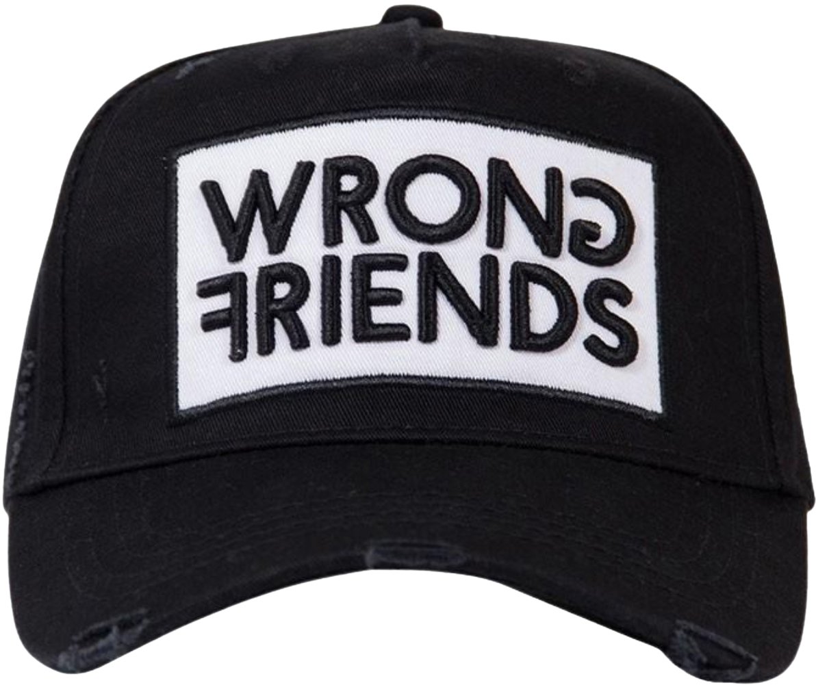 Wrong Friends BARCELONA CAP - BLACK/WHITE Zwart
