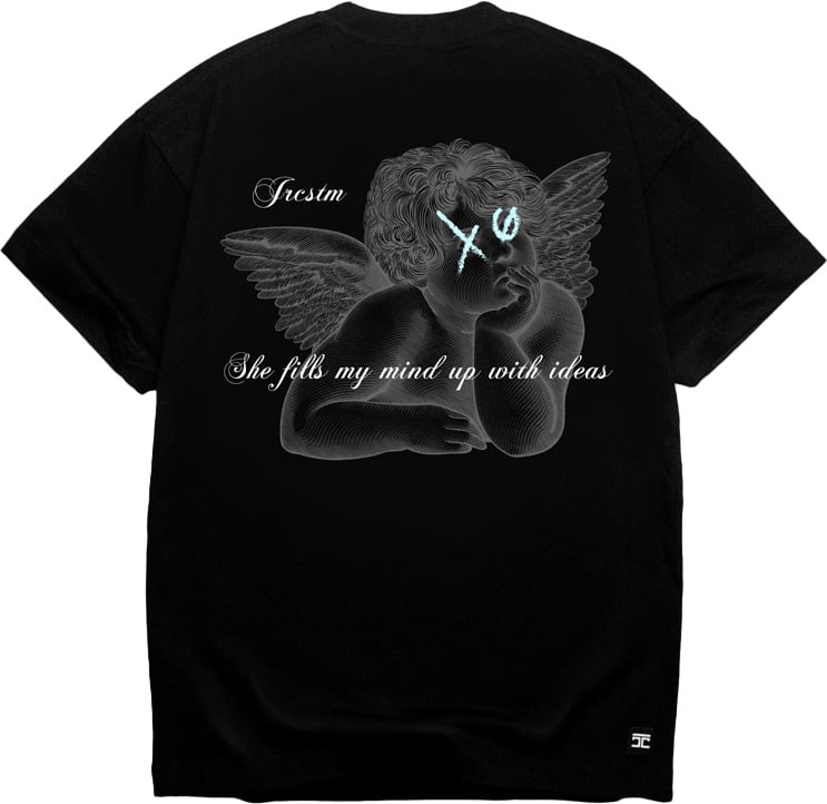 JORCUSTOM Angel Loose Fit T-Shirt Black Zwart