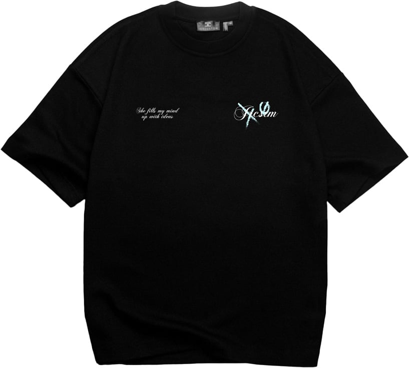 JORCUSTOM Angel Oversized T-Shirt Black Grijs