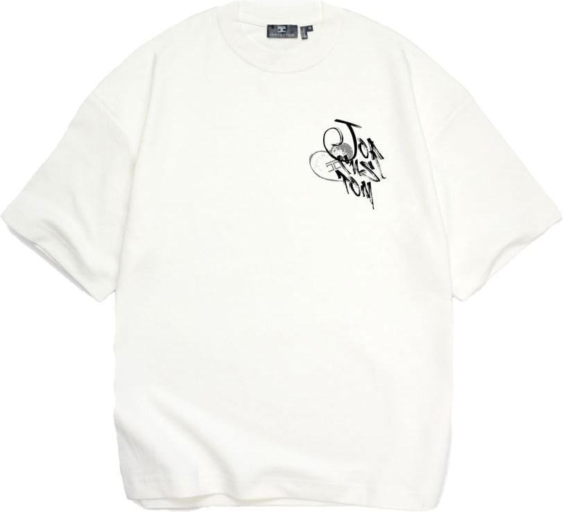 JORCUSTOM LoveAngel Oversized T-Shirt White Grijs