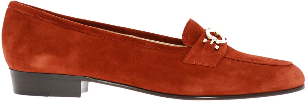 Ferragamo Babs Gancini Logo Loafers Rood