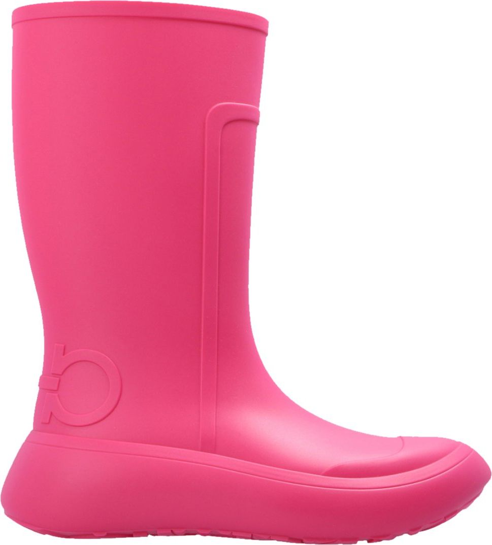 Ferragamo Rainboot Gancini Logo Ankle Boots Roze