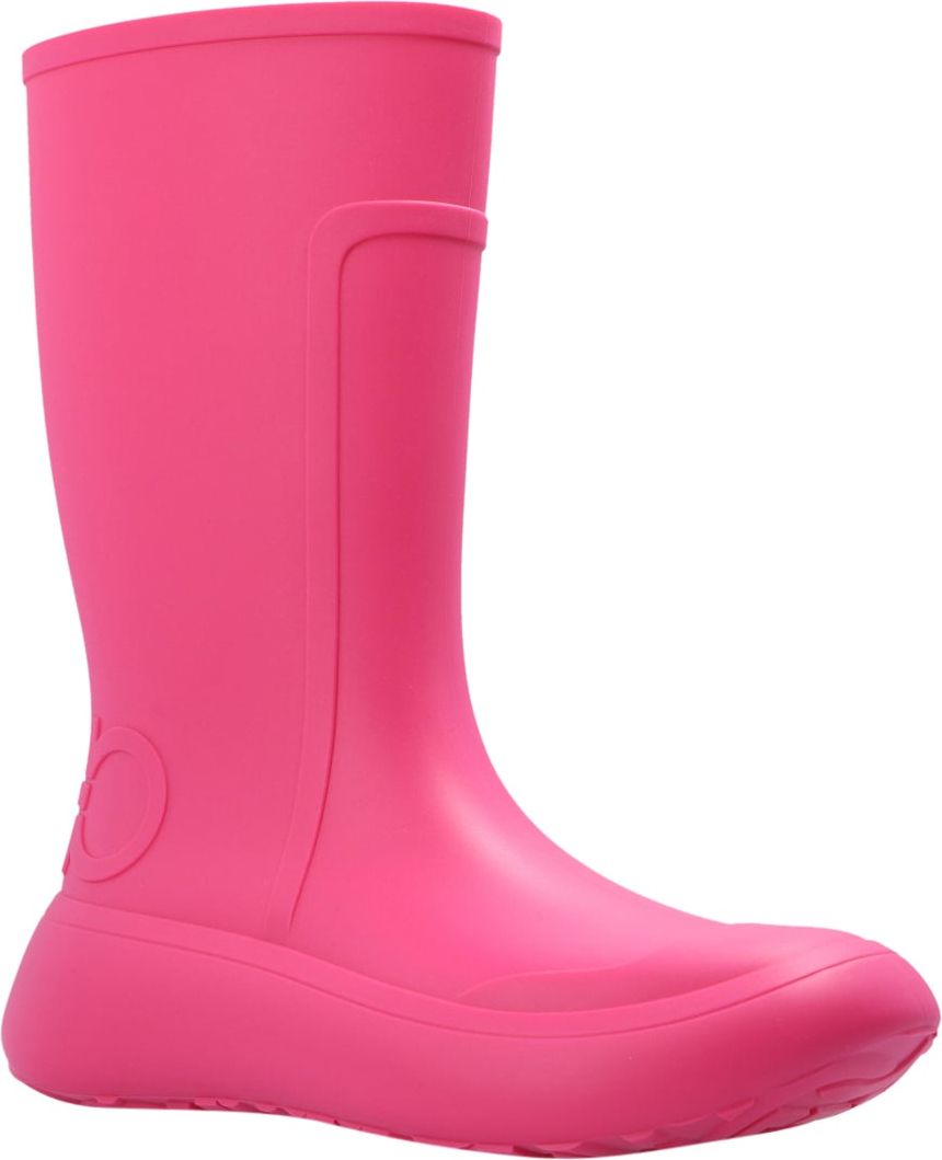 Ferragamo Rainboot Gancini Logo Ankle Boots Roze