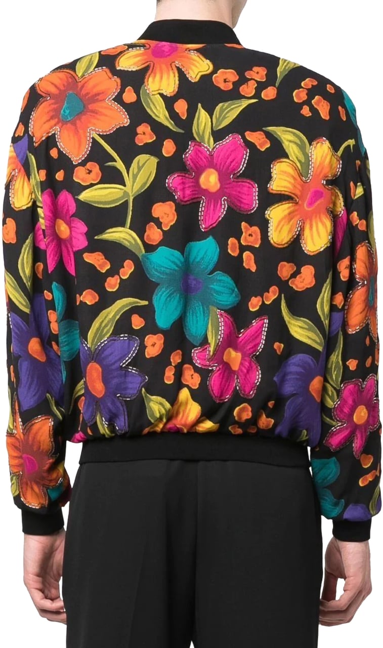 Saint Laurent Teddy Fleurs Crepe Jacket Divers