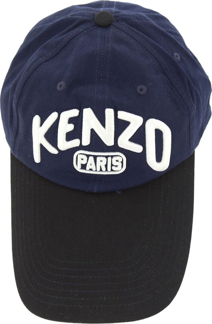 Kenzo Long Peak Logo Baseball Cap Blauw