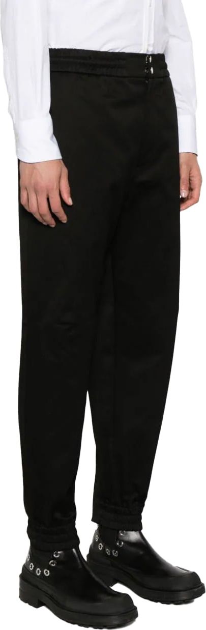 Alexander McQueen tapered-leg cotton trousers Zwart