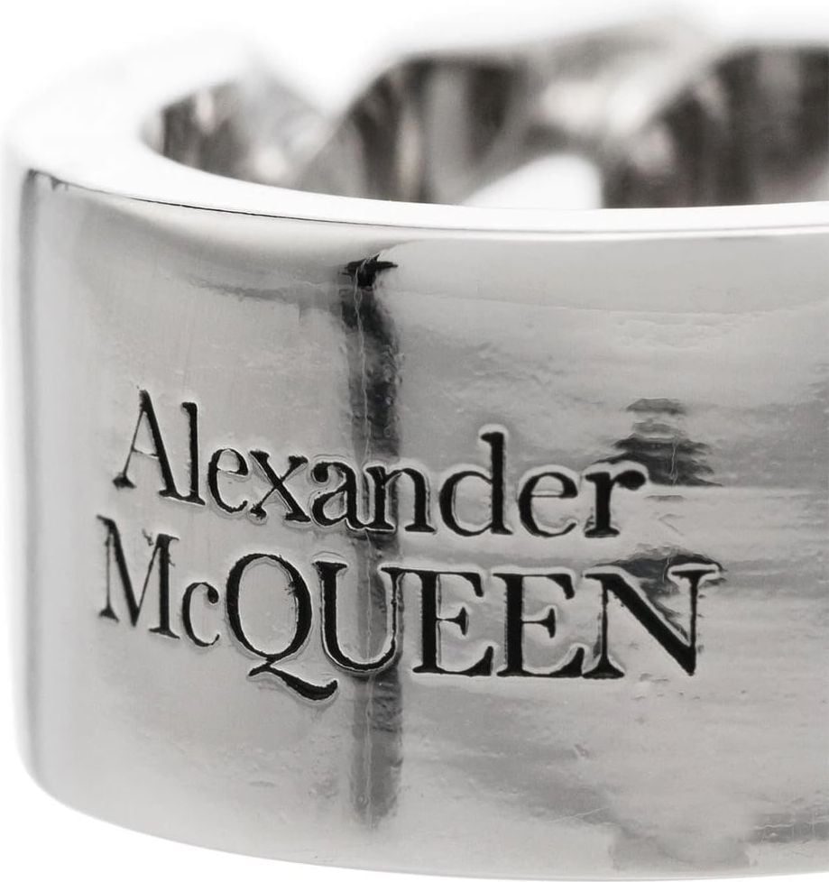 Alexander McQueen Identity chain-detail ring Metallic
